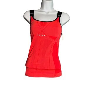 FALKE Seamless Compression Tank Top Red Small Women’s Activewear Gym Stretchy